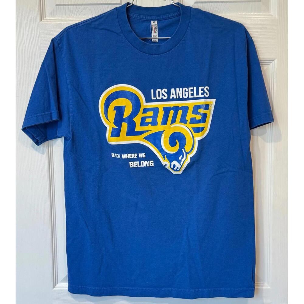 Los Angeles Rams, Back where we belong, short Sleeve Shirt Men’s L Blue